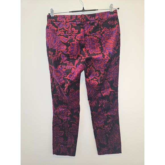 The Essential Slim by Anthropologie Festive Floral Velvet Pants size 6 - Picture 5 of 9